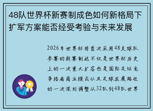 48队世界杯新赛制成色如何新格局下扩军方案能否经受考验与未来发展